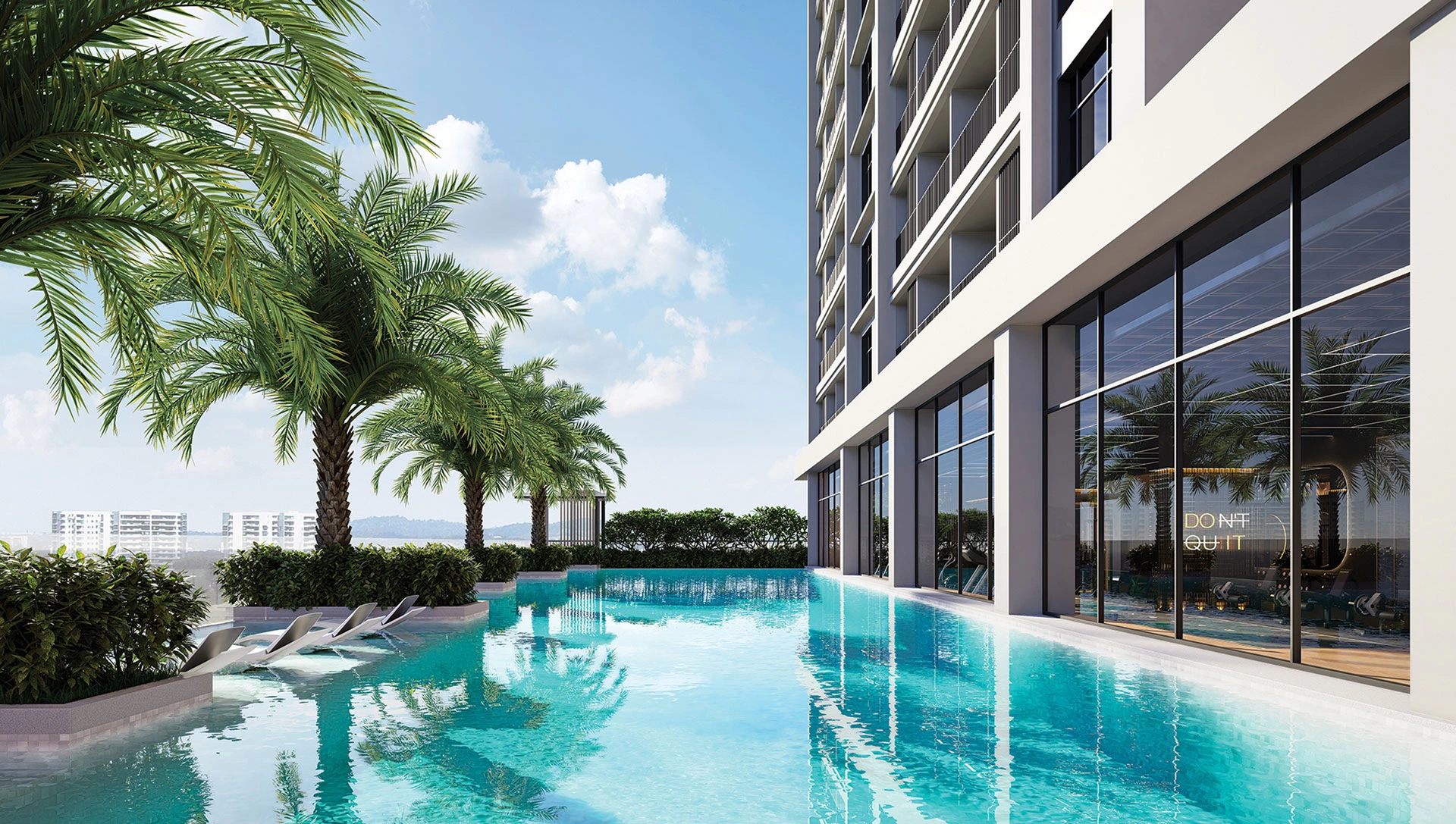 Infinity-edge swimming pool at ARRA Residences